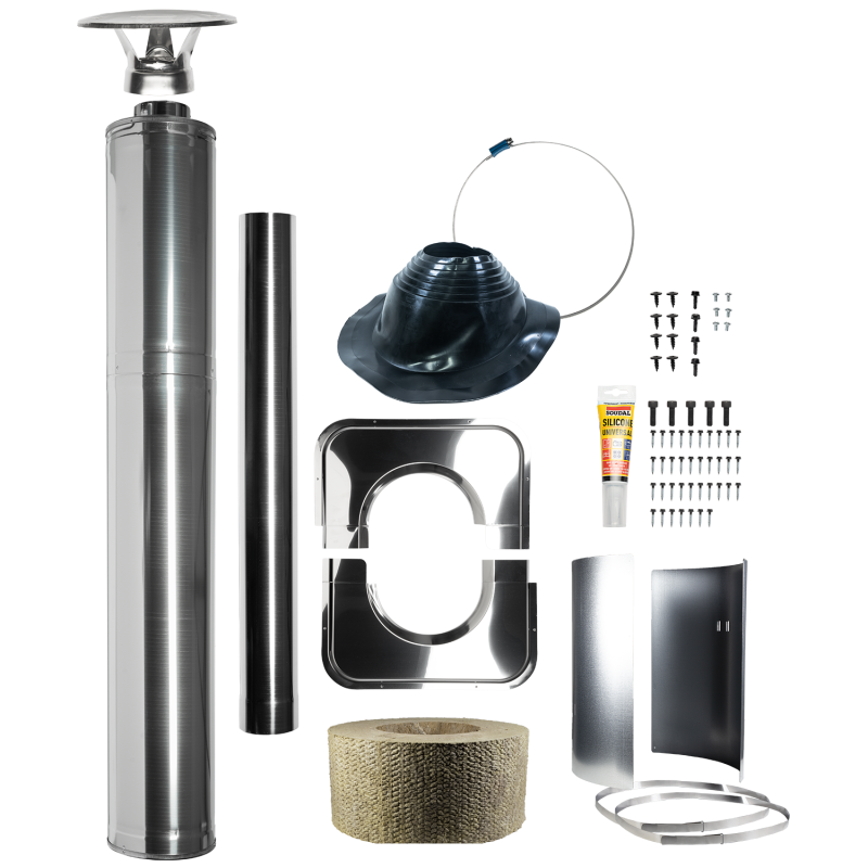 Set de coșuri de fum izolate din oțel - HARVIA