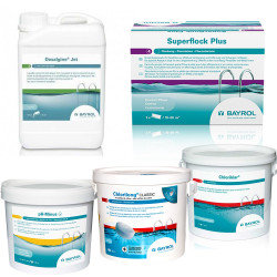 Kit de întreținere cu clor, pentru piscine cu filtru mare  Kit de întreținere cu clor, pentru piscine cu filtru mare