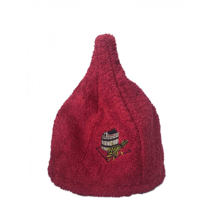 Pălărie de saună din bumbac - BURGUNDY