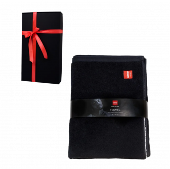 Prosop HARVIA #healingwithheat într-o cutie cadou, 90 x 170 cm, negru