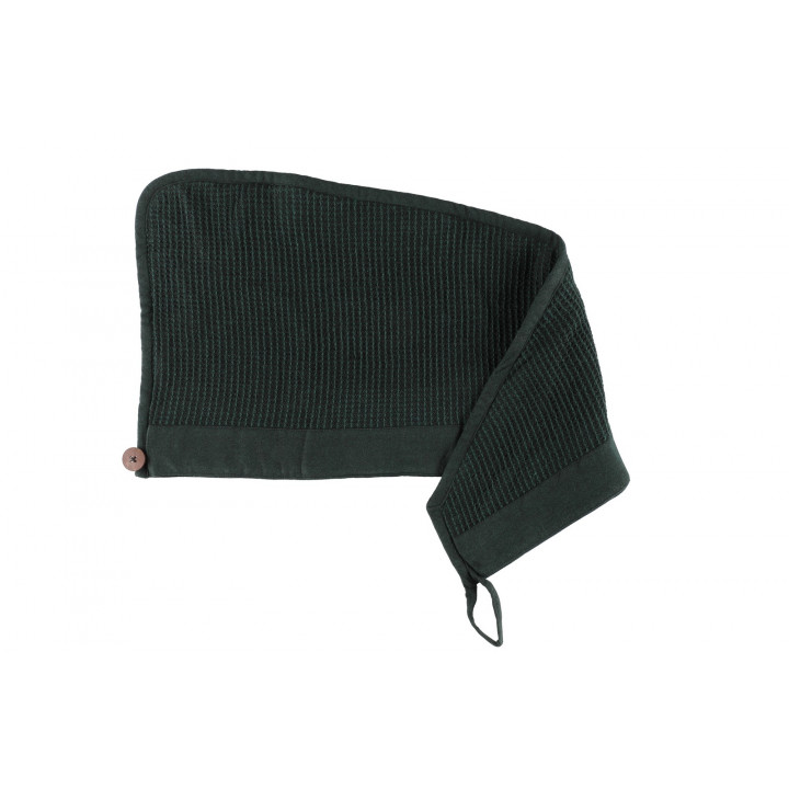 Set cadou în cutie cadou RENTO KENNO FOR HER. Prosop de păr și șorț, verde închis