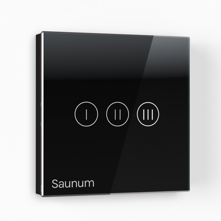 Control climatic pentru saună SAUNUM Base S Solution, panou de control negru