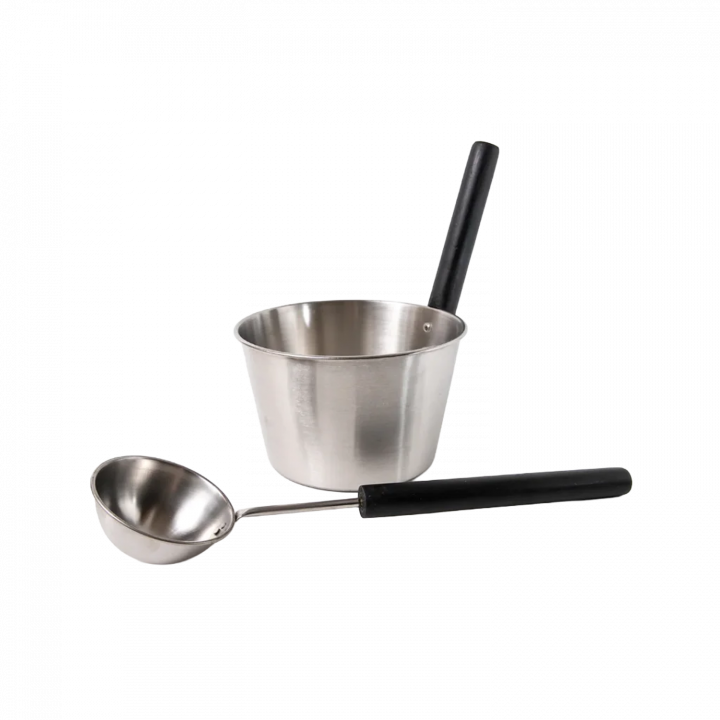 Set găleată și oală din inox SAUNIA 4 l