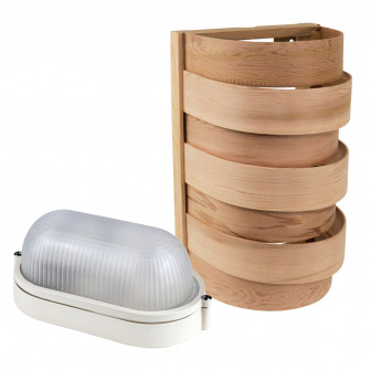 Set lampă și zăbrele Sawo 917-D, cedru