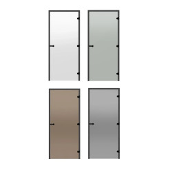 Uși de saună din sticlă HARVIA 8x19 (cadru din pin negru) 