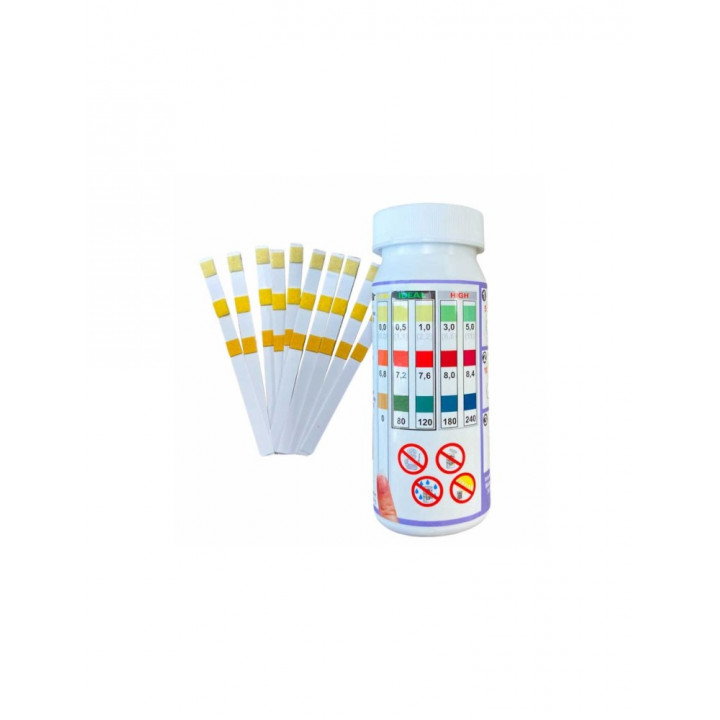 Benzi de testare a apei Easy-Dip 3 în 1, testare pH/CL/BR/alcalinitate, 50 buc