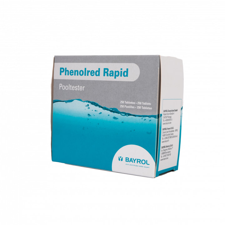 Tablete pentru testarea apei Phenolred Rapid, pentru determinarea pH-ului, 10 tablete