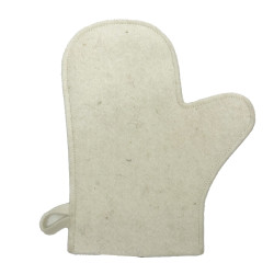 Mănușă de lână pentru saună, albă 