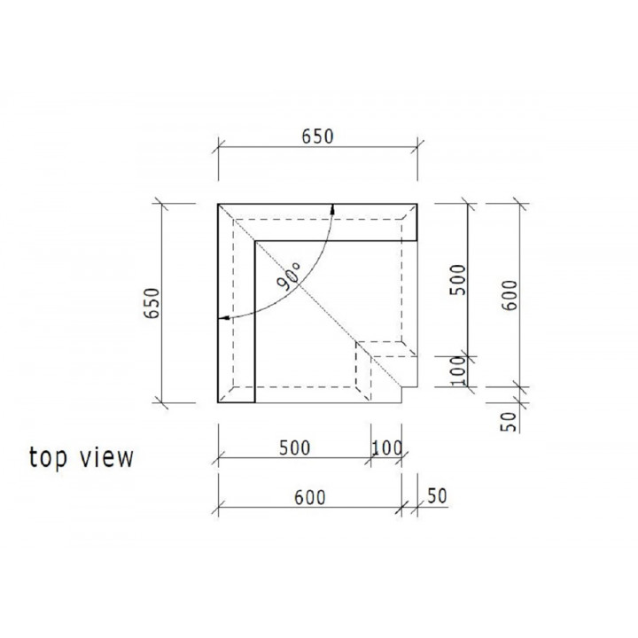 Scaun de colț pentru saună cu aburi WEDI 650mm