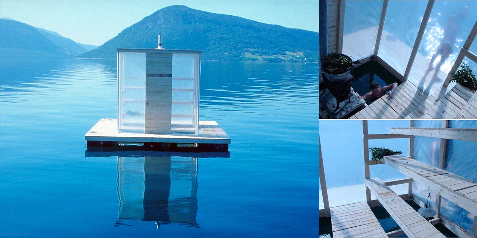 Saună plutitoare în Norvegia Floating Sauna in Norway