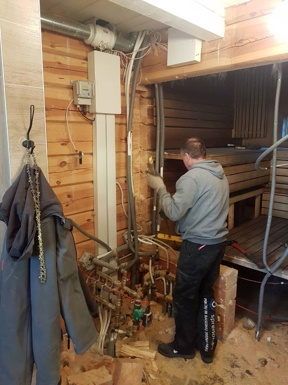 Renovarea camerei de aburi în "Vyšnių dvaras"